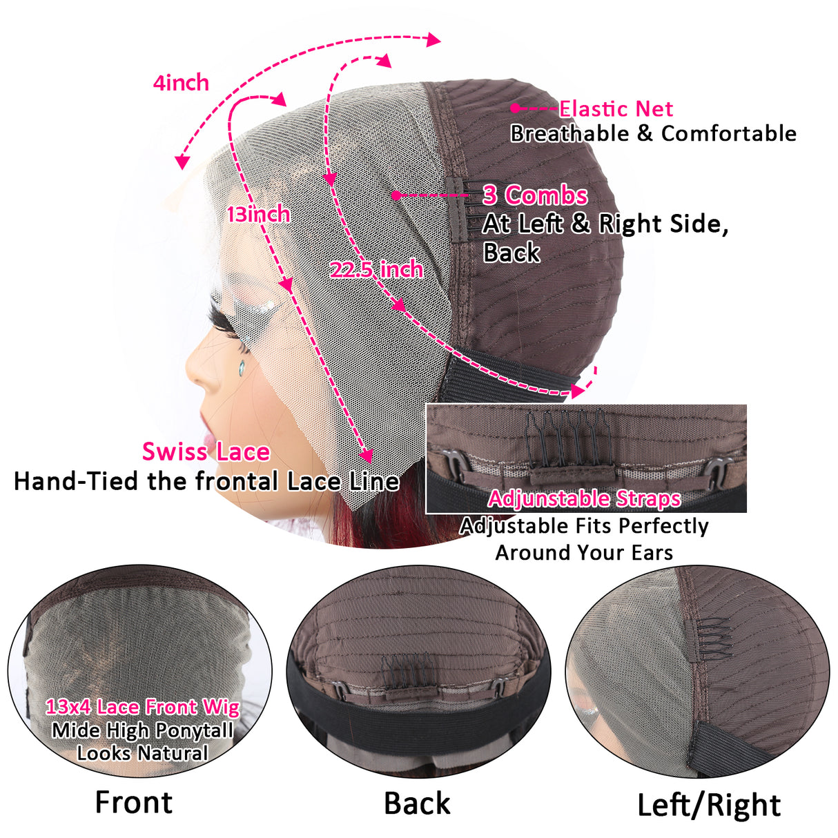 13x4 Lace Front Wigs Human Hair Loose Deep Wave