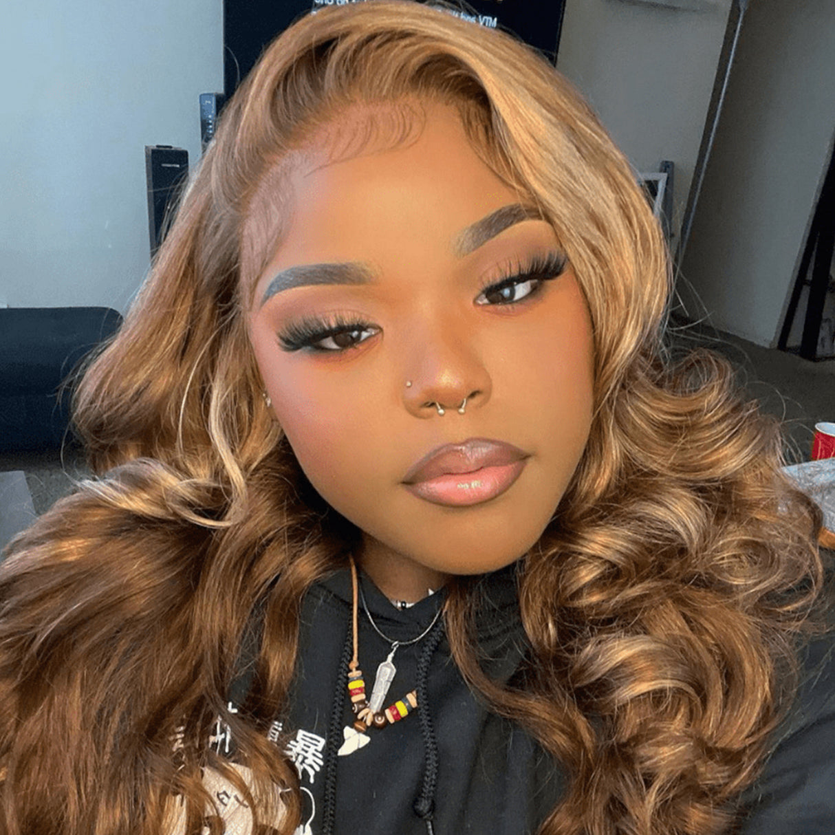 5X5 Highlight Blond Bob Wig 12A 14inch Big Wavy Wig Remy Hair 250% Density