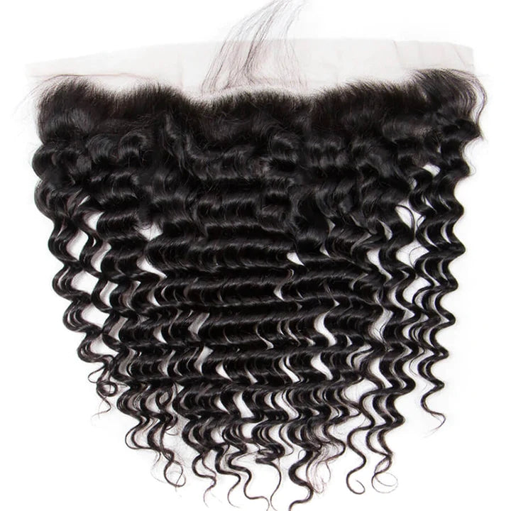 Deep Wave Human Hair Lace Frontal Ear to Ear 13x4 Lace Frontal 150% Density