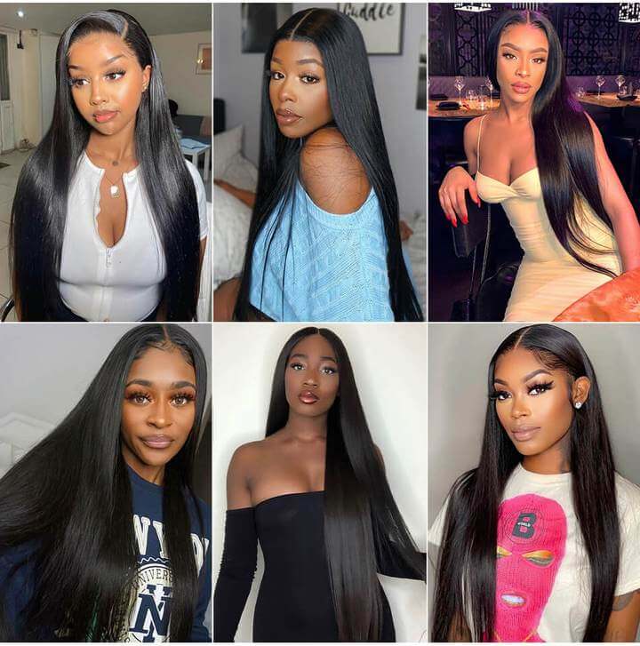 Straight Long Lace Front Wigs Human Hair Pre Plucked with Baby Hair Glueless 13x4 HD Lace Frontal Human Hair Wigs