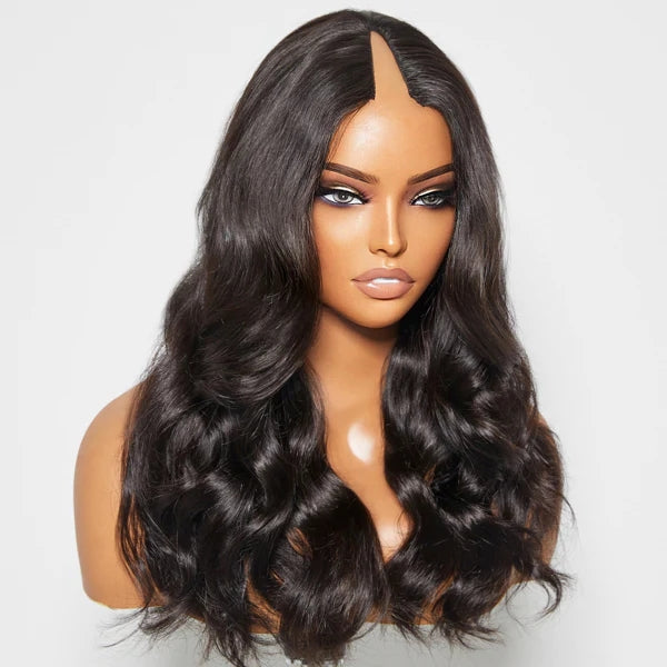Beginner Friendly Glueless Loose Body Wave V Part Wig 100% Human Hair