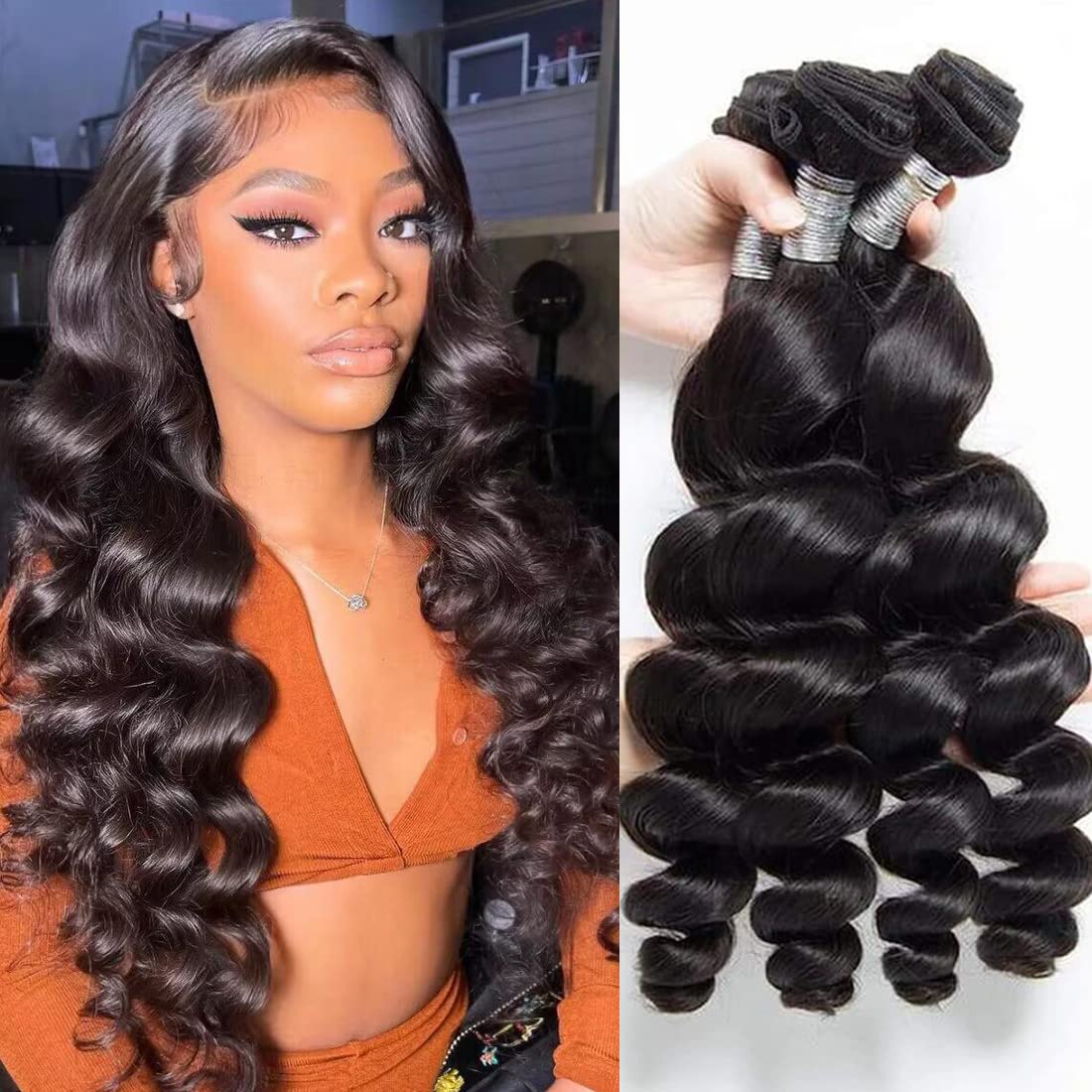 Loose Wave Bundles Human Hair 1 Bundles 100% Unprocessed Brazilian Virgin Hair