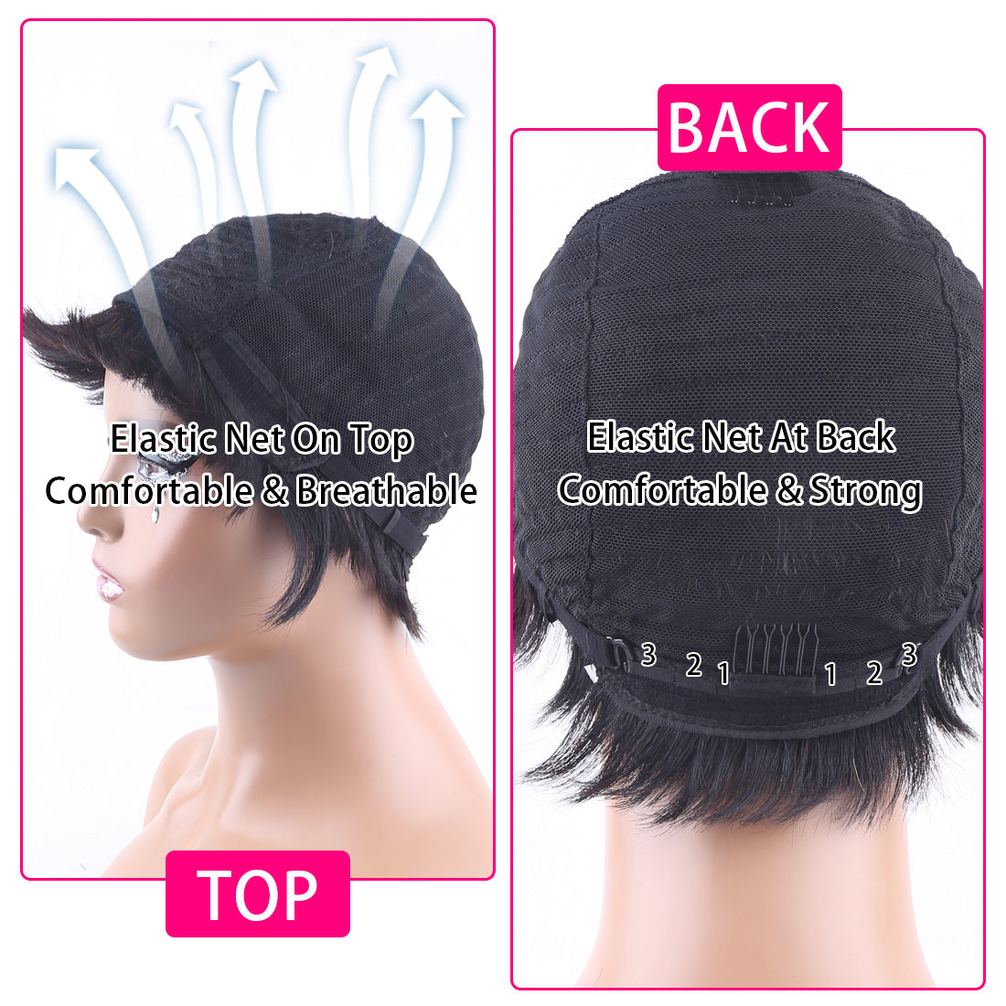 Pixie Cut Wig Human Hair with Bangs for Women 150% Density Brazilian Remy Hair Easy to Wear Short Human Hair Wig