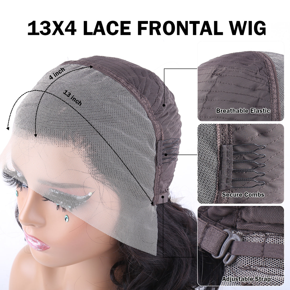 Elegant Loose Wave Minimalist Lace Frontal Wig 100% Human Hair 109