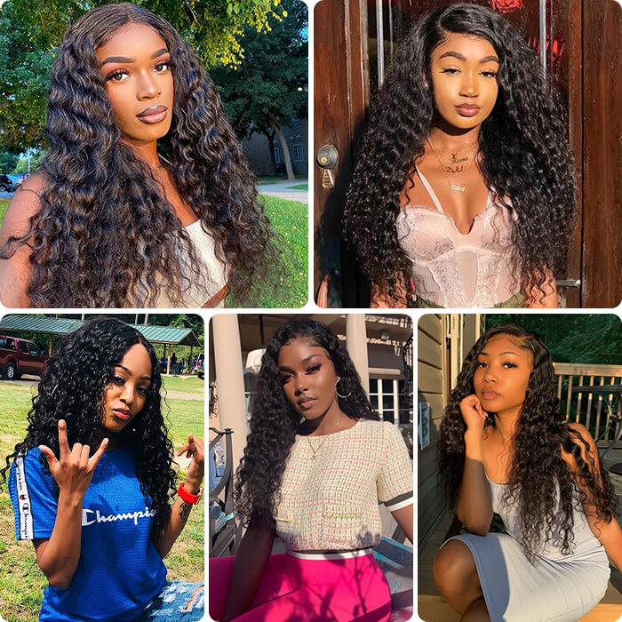 4x4 Deep Wave Lace Closure Wigs Deep Curly Lace Front Wigs Human Hair Wigs