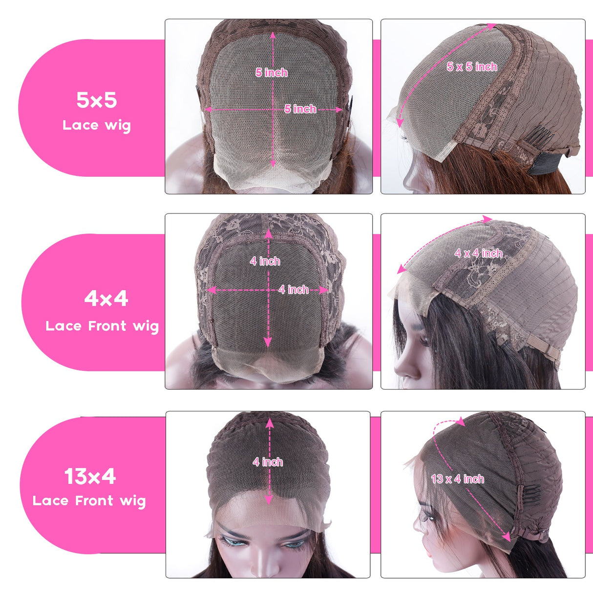 Deep Wave Lace Front Wigs Human Hair 4x4 HD Transparent Lace Closure Wigs