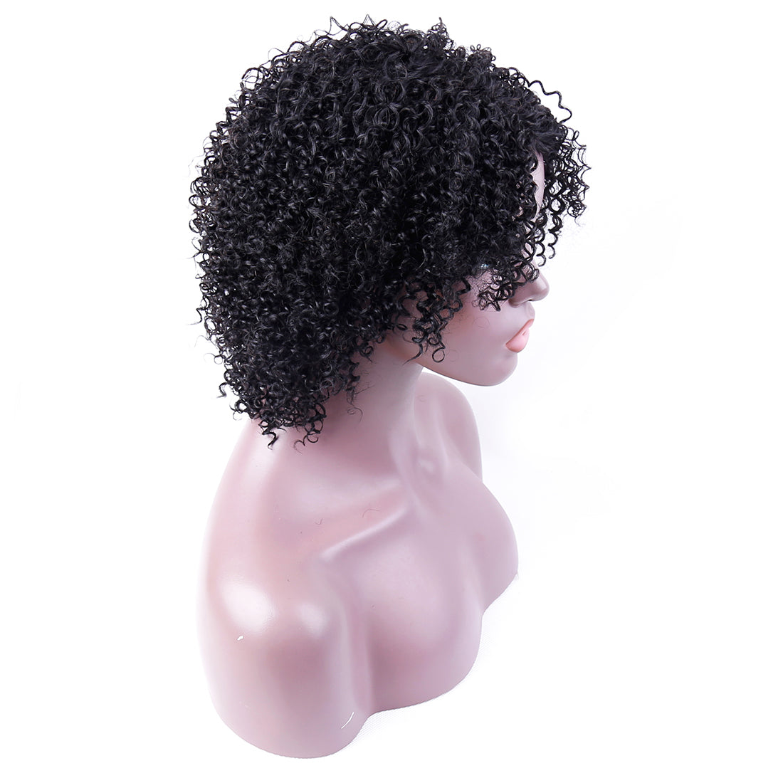 Short Curly Wigs for Black Women Human Hair Afro Natural Curly Wig Brazilian Virgin Pixie Cut Wig Human Hair With Bangs 150% Density None Lace Front Bob Wigs