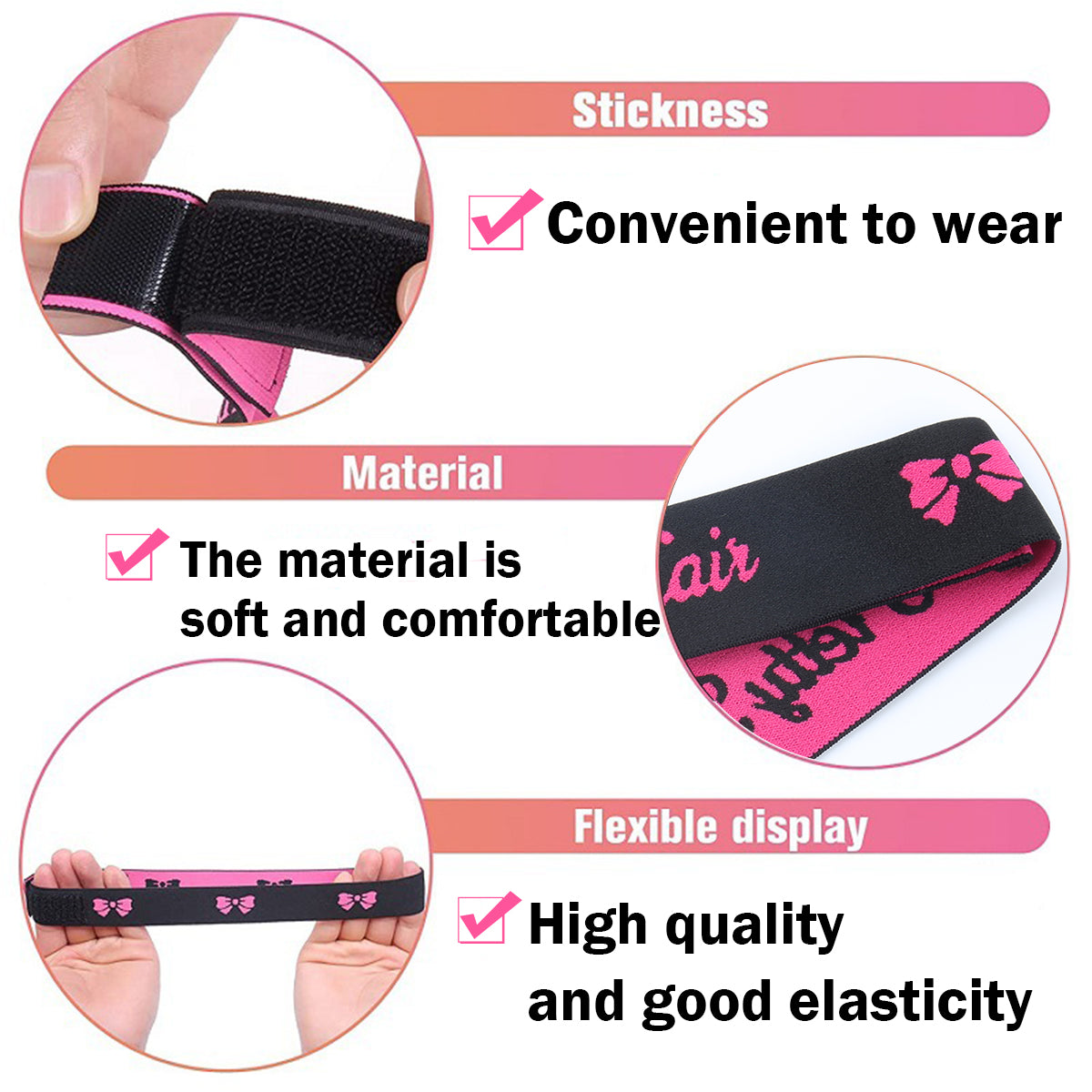 Wig Band Elastic Bands For Wig 2 Pcs Lace Melting Band For Lace Front Wig Bands For Keeping Wigs In Place Edge and 1 Piece Delicate Edge Brush for Baby Hair Gentle Styling Essential