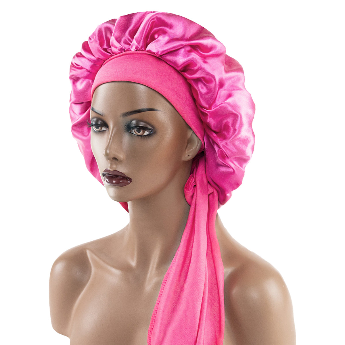 Double Layer Satin Bonnet Silk Bonnet Nightcap for Sleeping ,Sleep Cap Hat Bonnets with Elastic Tie Band for Women's Natural & Curly Hair