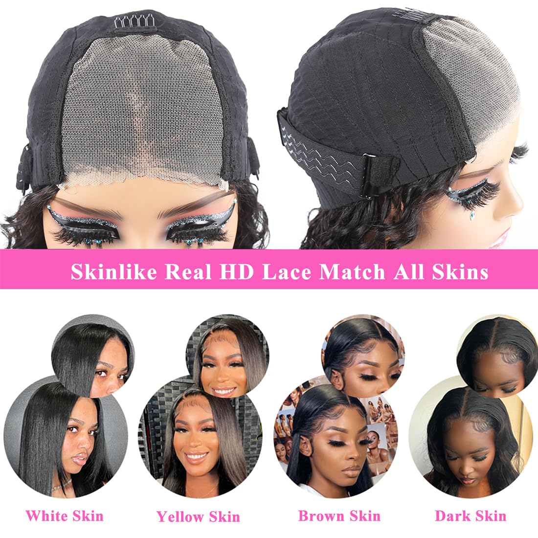 Wear & Go Wigs Deep Wave Pre-plucked Glueless Lace Front Wigs
