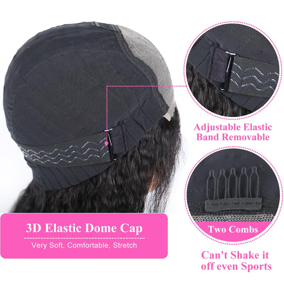 Kinky Straight Wear & Go Highlight Brown Wigs Pre-plucked Glueless Lace Wigs