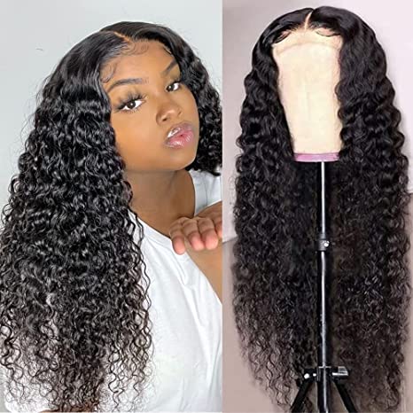 4x4 Deep Wave Lace Closure Wigs Deep Curly Lace Front Wigs Human Hair Wigs