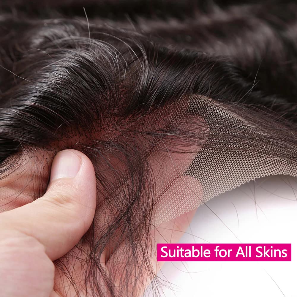 4x4 HD Transparent Lace Closure Straight Human Hair Closure Natural Black Hair Top Swiss Lace