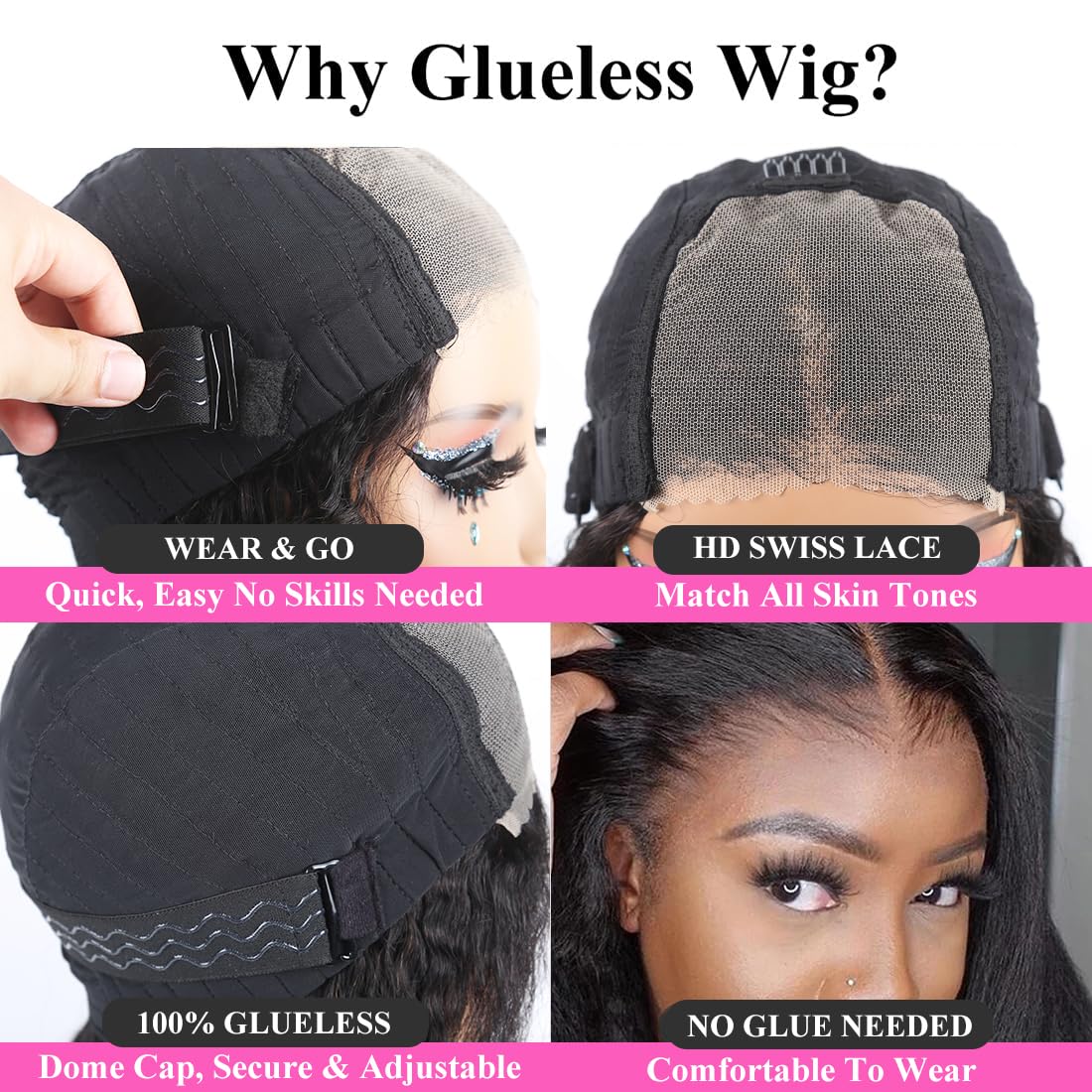 Wear & Go Wigs Deep Wave Pre-plucked Glueless Lace Front Wigs