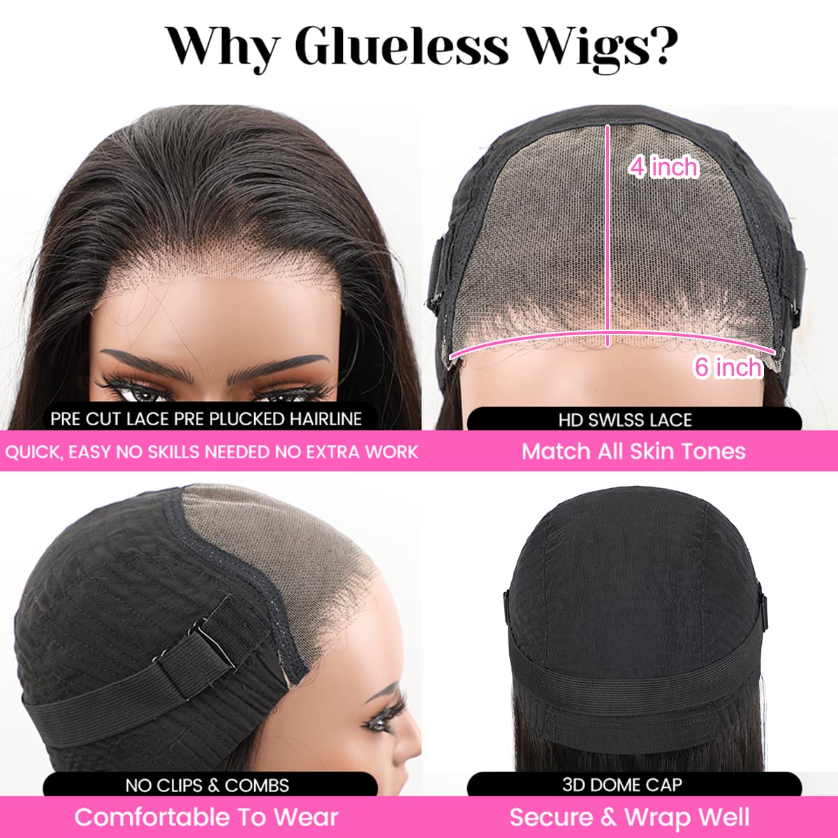 HD Lace Front Wigs Human Hair Kinky Curly Wigs Wear & Go Glueless Lace Wigs For Women No Glue