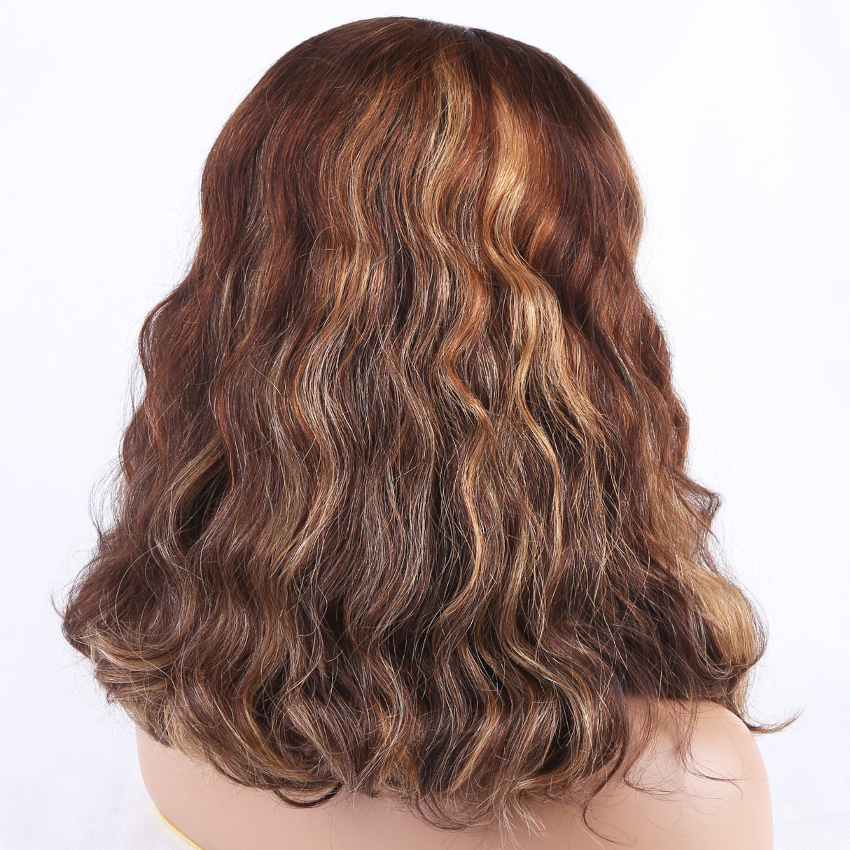 5X5 Highlight Blond Bob Wig 12A 14inch Big Wavy Wig Remy Hair 250% Density