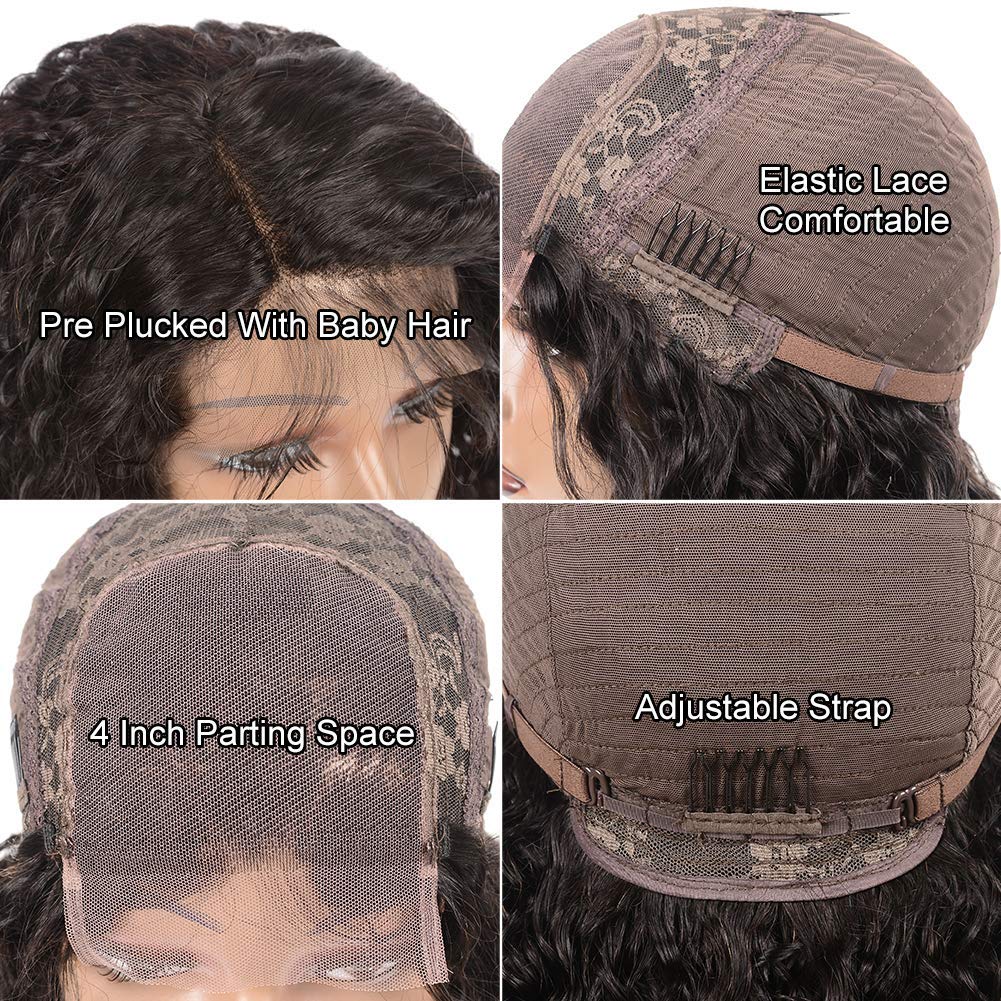 4x4 Deep Wave Lace Closure Wigs Deep Curly Lace Front Wigs Human Hair Wigs