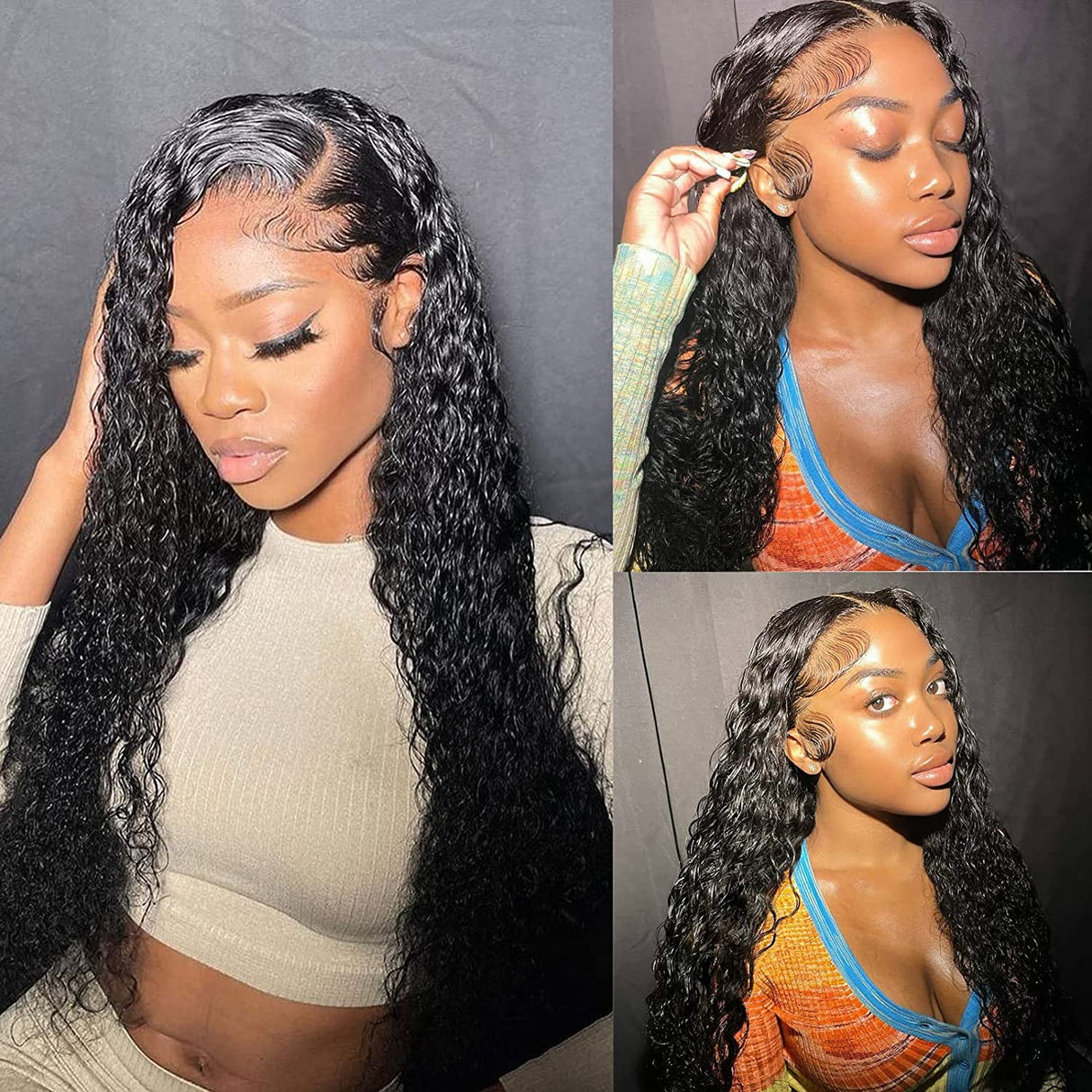 13x4 Deep wave Lace Front Wigs Human Hair HD Deep Curly Lace Frontal Wigs Human Hair Pre Plucked With Baby Hair