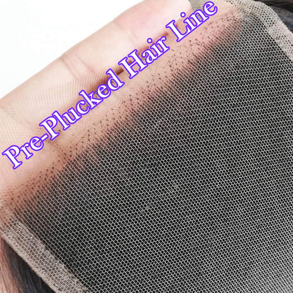 4x4 HD Transparent Lace Closure Straight Human Hair Closure Natural Black Hair Top Swiss Lace