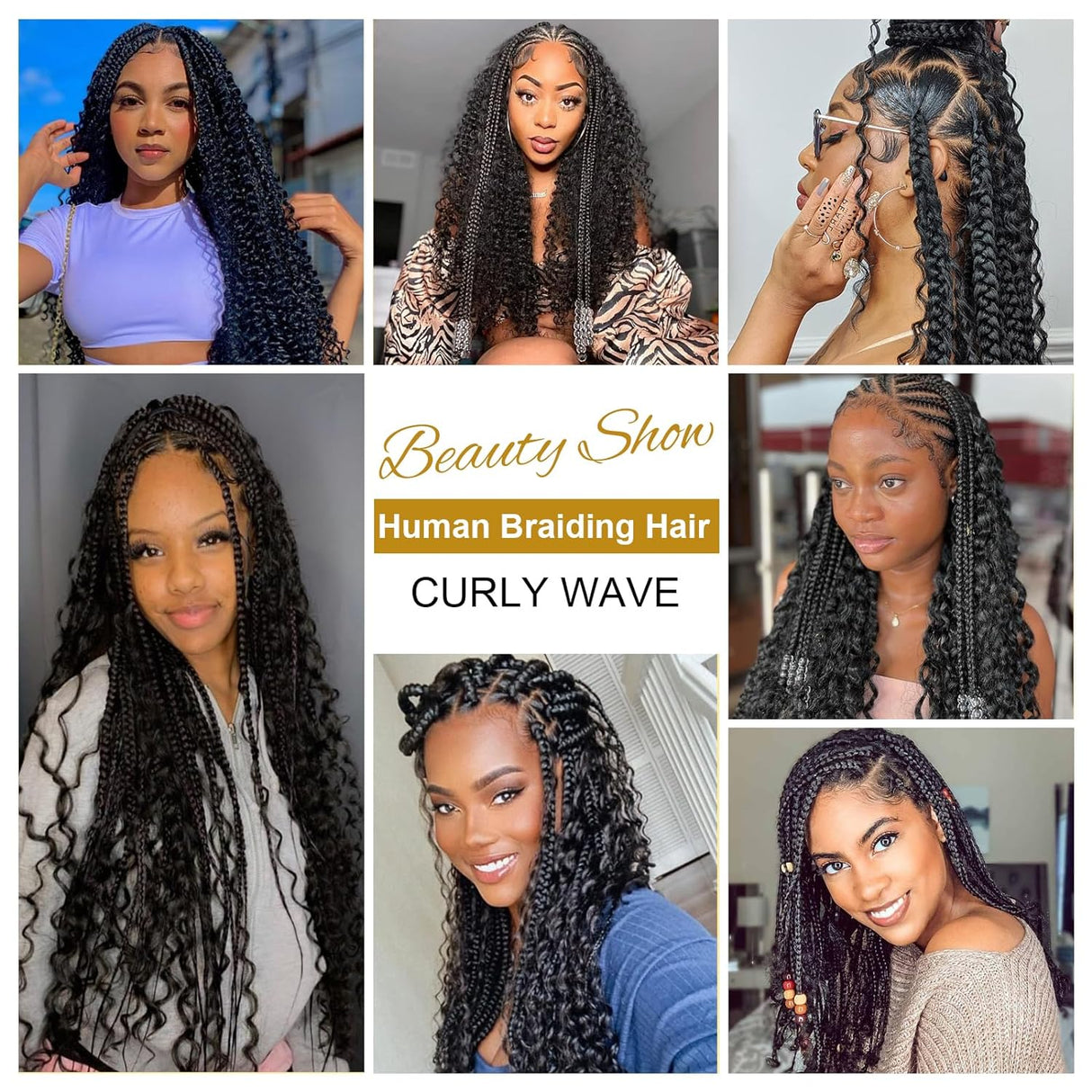 Human Braiding Hair for Boho Braids Deep Wave Bulk Human Hair for Braiding 2 Bundles 100G 100% Brazilian Wet and Wavy Curly Human Hair Braiding Hair Extensions Honey Blonde No Weft Bundles