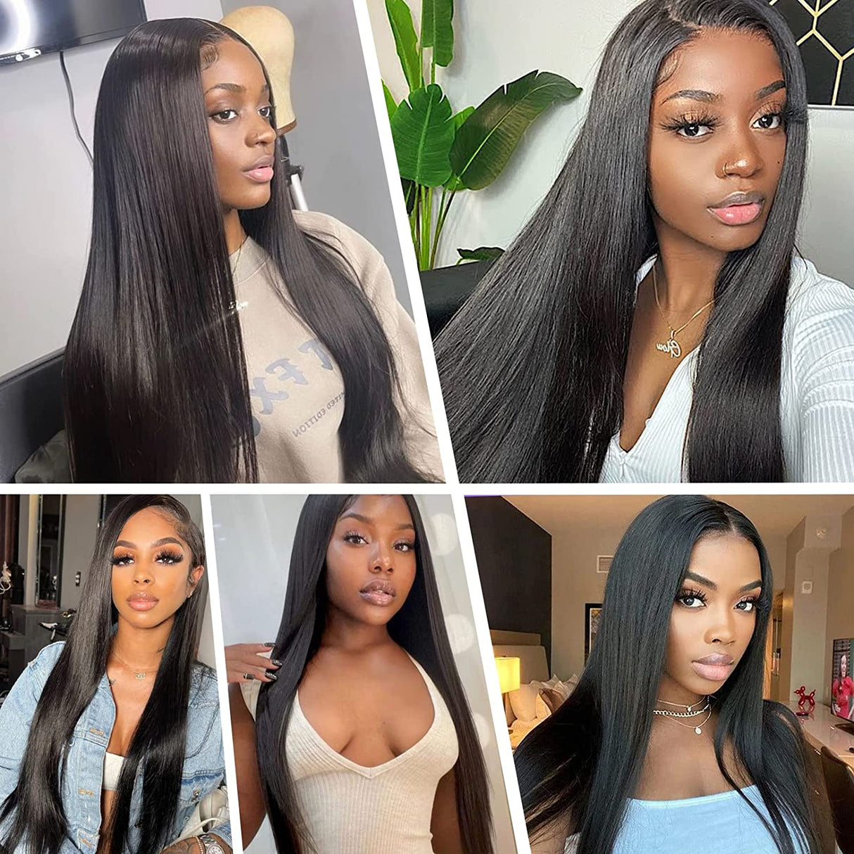 3 Bundles Human Hair Bundles with 4x4 Lace Closure Straight Hair