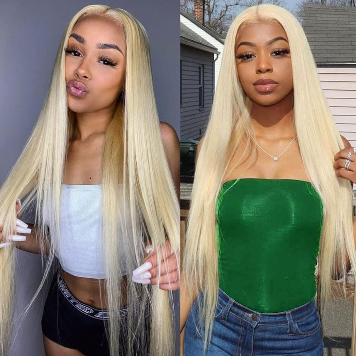 13x4 Blonde Straight Lace Front Wig Human Hair 613 Wig