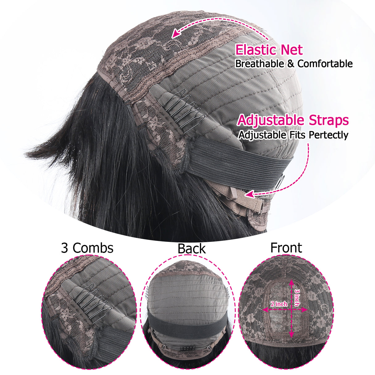 Highligt Short Bob Wig with Bangs Straight Human Hair Glueless Lace Bob Wig Ready to Go Wigs