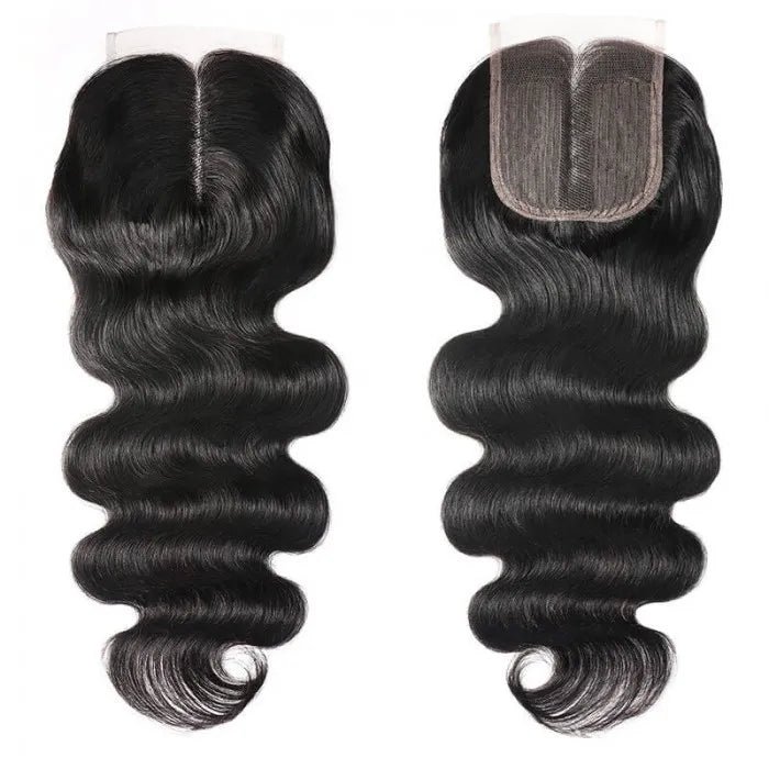 Body Wave Upgrade Lace Closure Middle Part Closure Bleached Knots 4x0.75 T Part Closure Natural Color