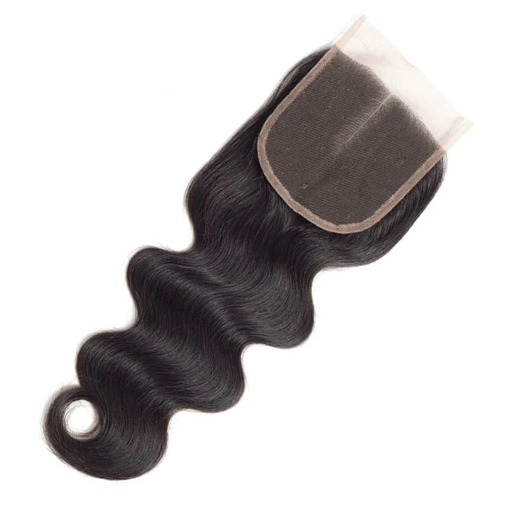 4x4 HD Transparent Lace Closure Body Wave Human Hair Closure Natural Black Hair Top Swiss Lace