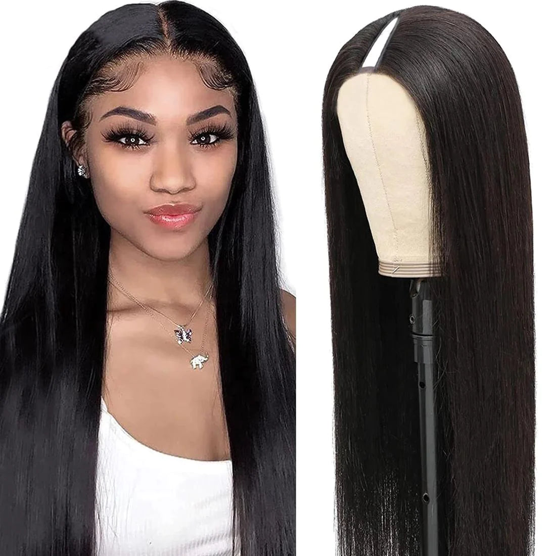 Beginner Friendly Glueless Silk Straight V Part Wig 100% Human Hair
