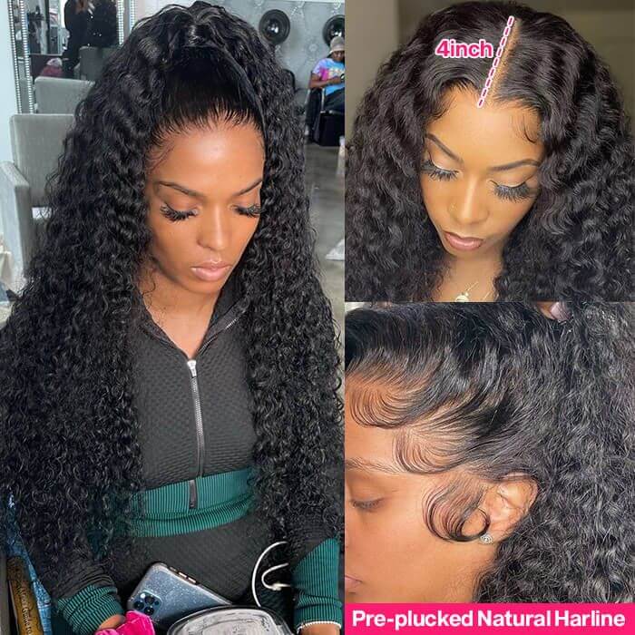 4x4 Deep Wave Lace Closure Wigs Deep Curly Lace Front Wigs Human Hair Wigs