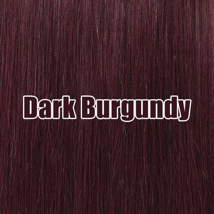 Glueless Layer Cut Straight Bob Burgundy Dark Red With Bangs Human Hair Wigs