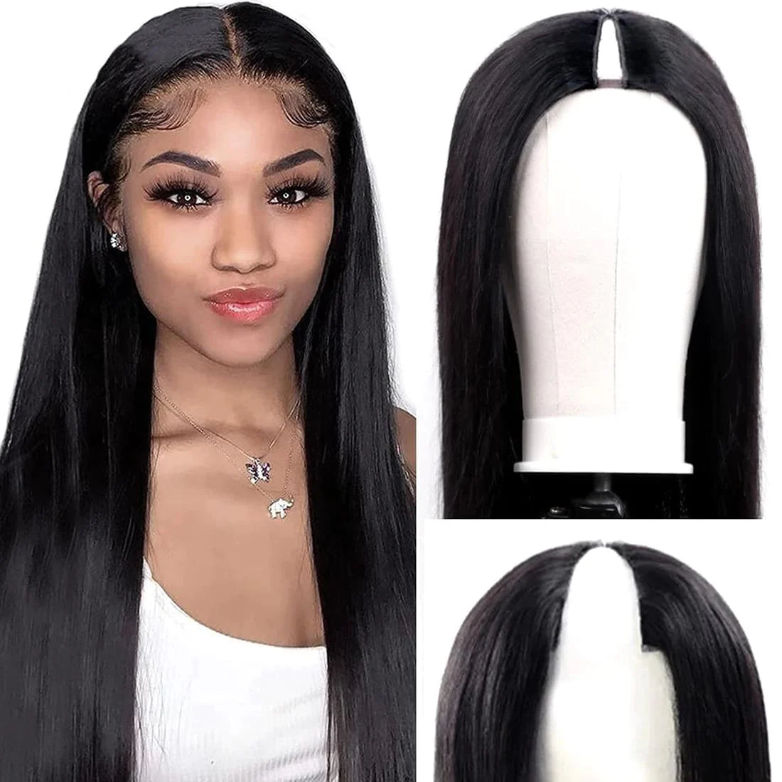 Beginner Friendly Glueless Silk Straight V Part Wig 100% Human Hair