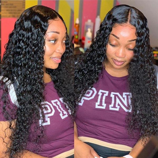 Deep Wave Lace Front Wigs Human Hair 4x4 HD Transparent Lace Closure Wigs