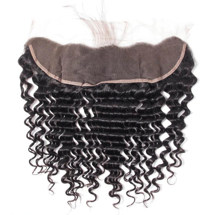Deep Wave Human Hair Lace Frontal Ear to Ear 13x4 Lace Frontal 150% Density
