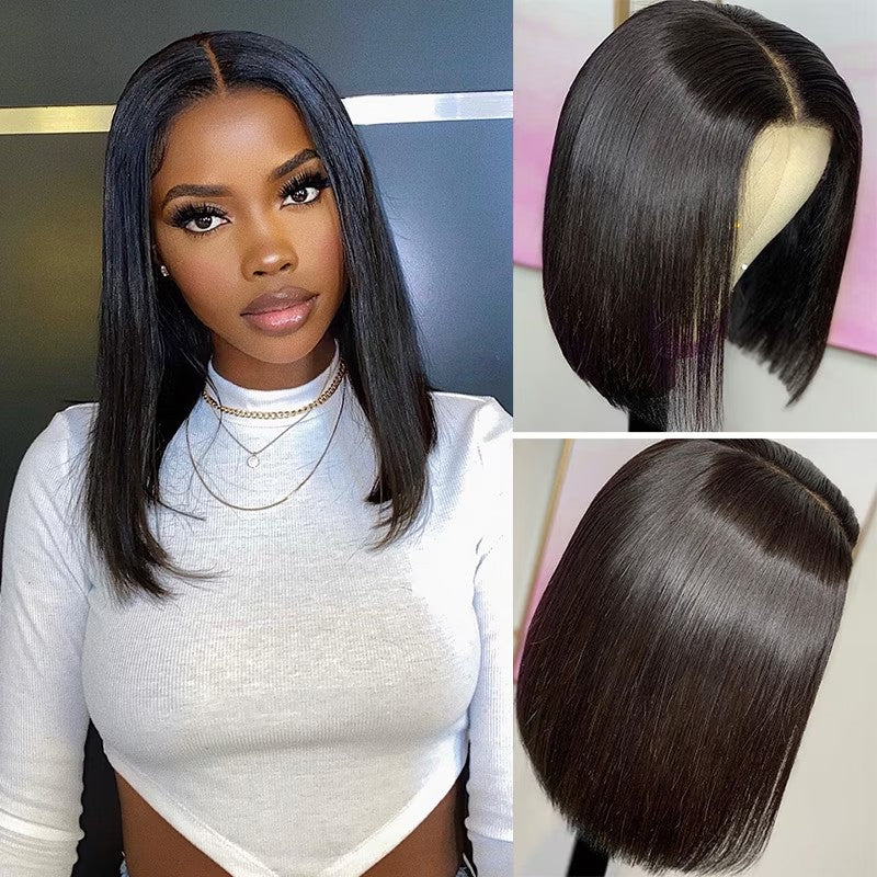 Silky Straight Wear & Go Bob Wigs Pre Cut HD Lace Closure Glueless Wigs Beginner Friendly