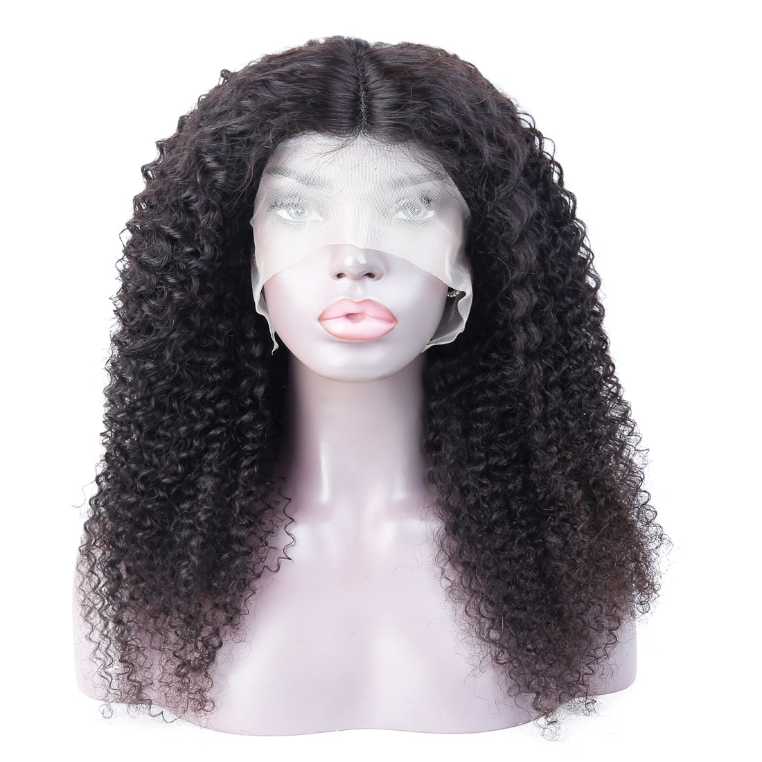 Kinky Curly 13x1 T Part Lace Front Wigs Douible Drawn Human Hair Natural Color 200% Super High Denisty