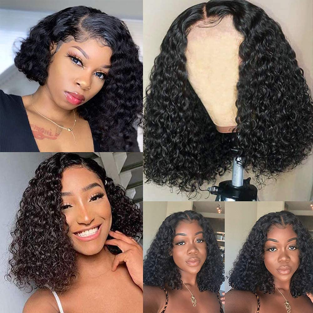 Kinky Curly BOB 13x1 T Part Lace Front Human Hair Wigs Human Hair Wigs for Black Women