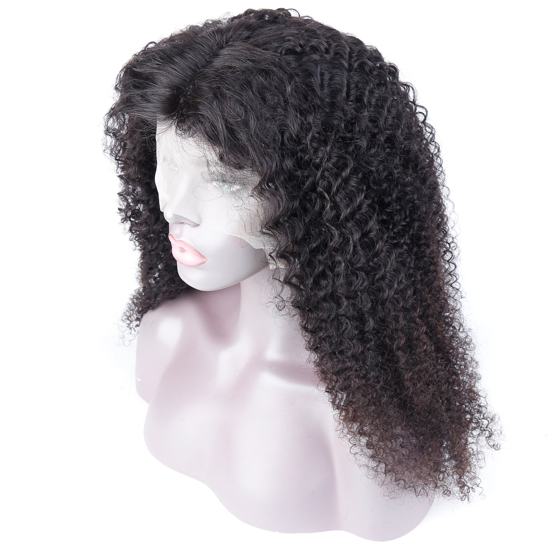 Kinky Curly 13x1 T Part Lace Front Wigs Douible Drawn Human Hair Natural Color 200% Super High Denisty