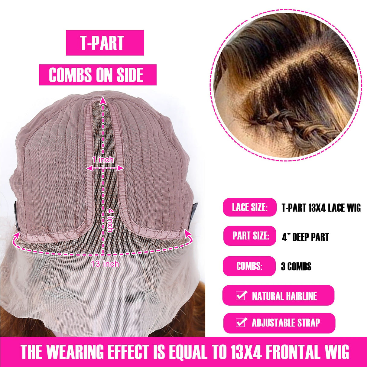 Highlight Body Wave P4/27 Human Hair 13x1 T Part Wigs Lace Front Wigs 150% Density