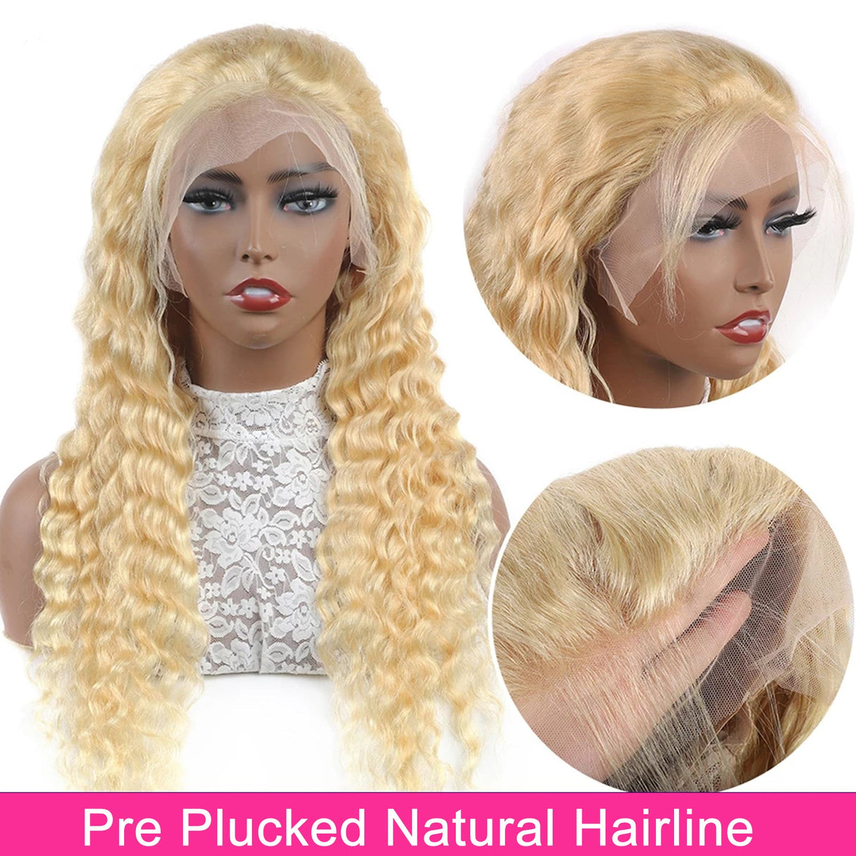 613 Blonde Deep Wave 13x4 Lace Front Wig Human Hair Brazilian Lace Frontal Wigs