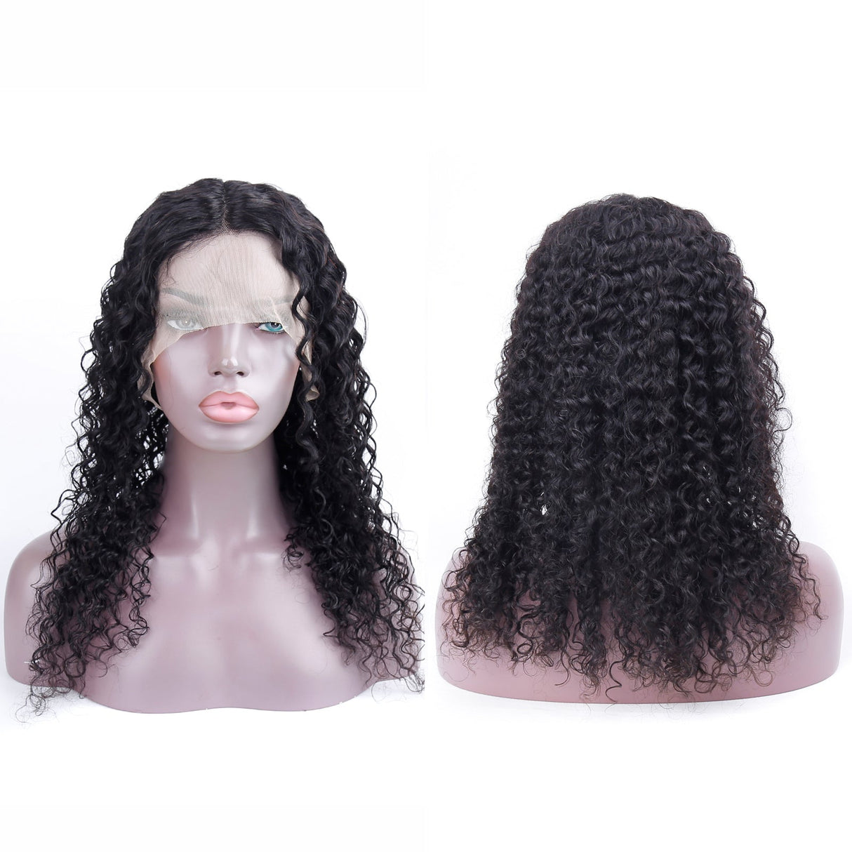 Water Wave 13x4 Lace Frontal Wigs Brazilian Virgin Human Hair Natural Color 180% Density