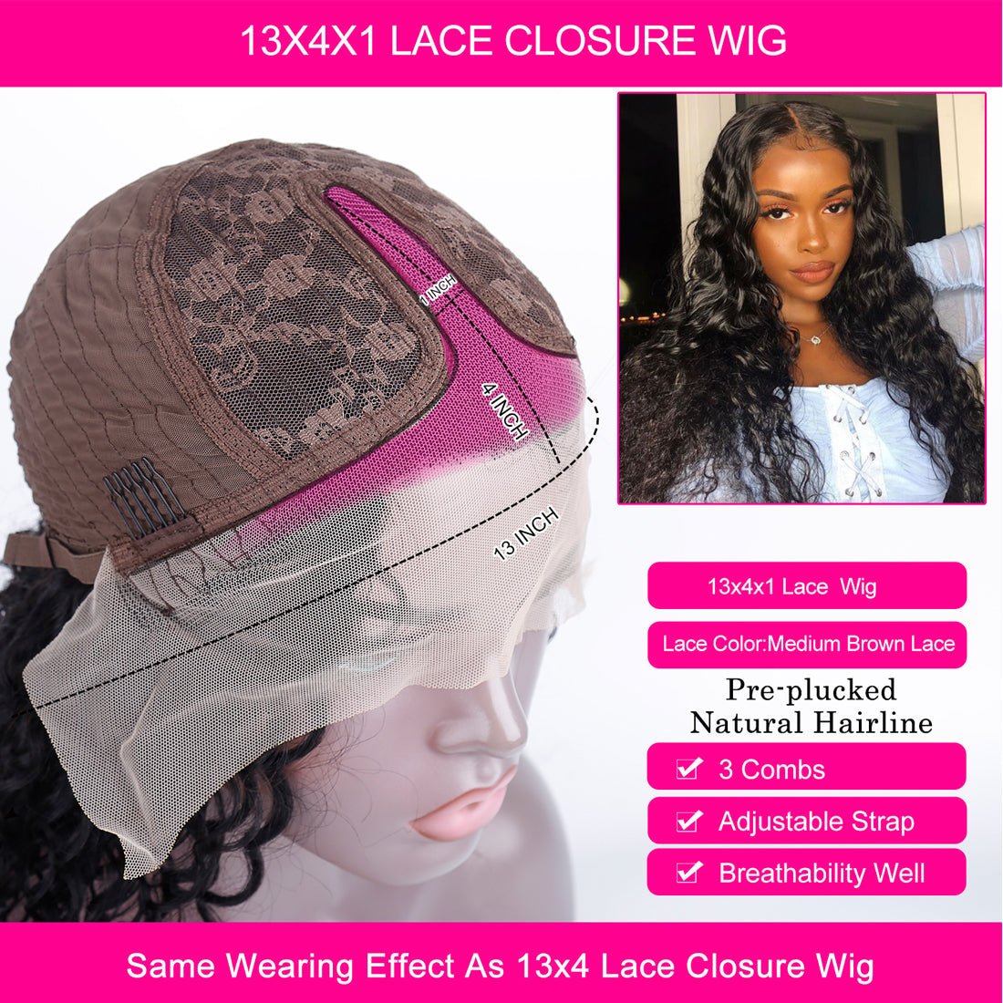 Kinky Curly 13x1 T Part Lace Front Wigs Douible Drawn Human Hair Natural Color 200% Super High Denisty