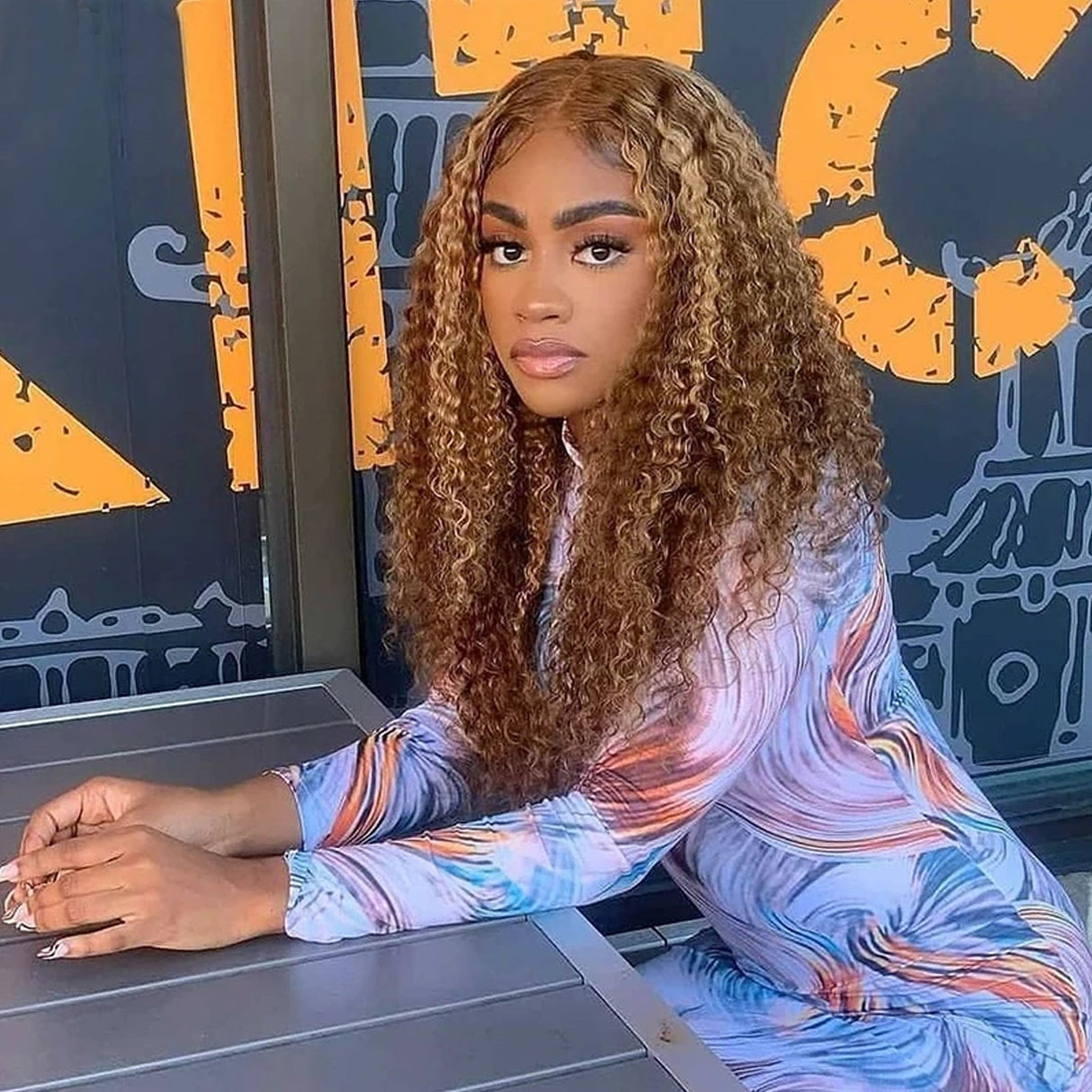 Highlight Water Wave 4x4 Lace Front Wigs Brazilian Virgin Human Hair Wigs 4/27 180% Density