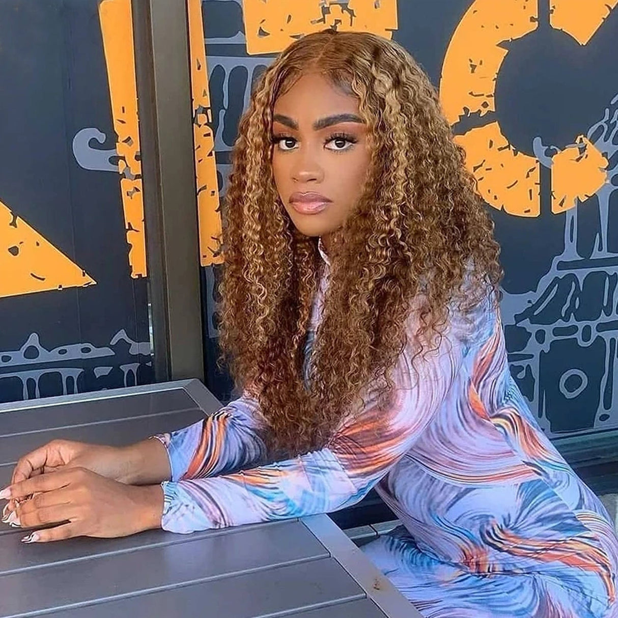 Highlight Deep Wave T Part 13x1 Lace Front Wigs Remy Human Hair Wigs 200% Density