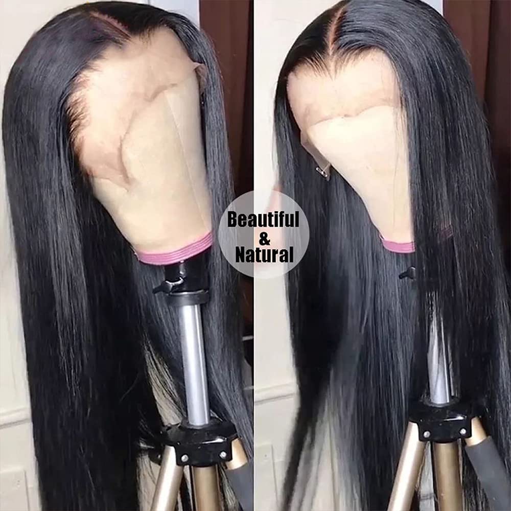 HD Transparent 360 Lace Front Wigs Human Hair Pre Plucked with Baby Hair Glueless 180% Density