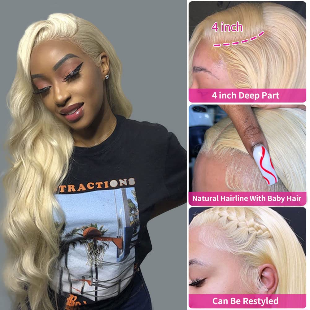 613 Blonde Lace Front Wigs Human Hair Body Wave 13x4 HD