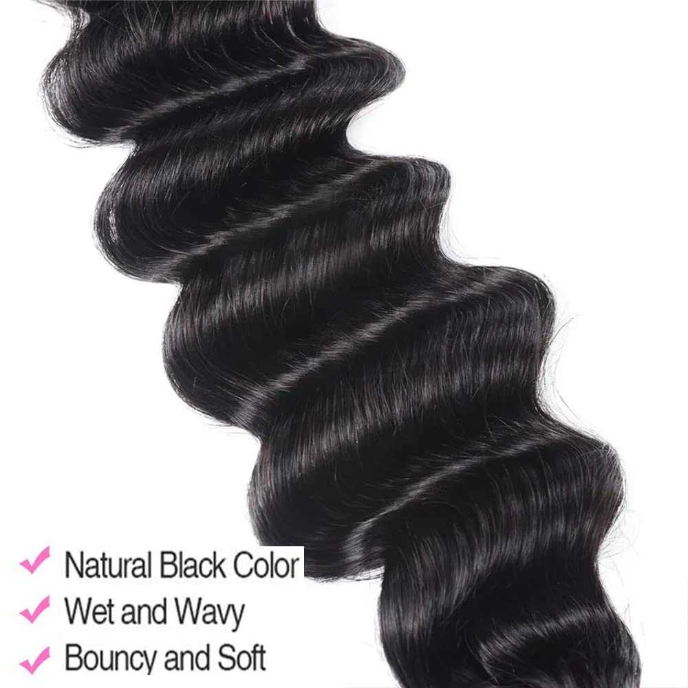 Loose Deep Wave 1 Bundle Human Hair Bundles Natural Color 100g/bundle