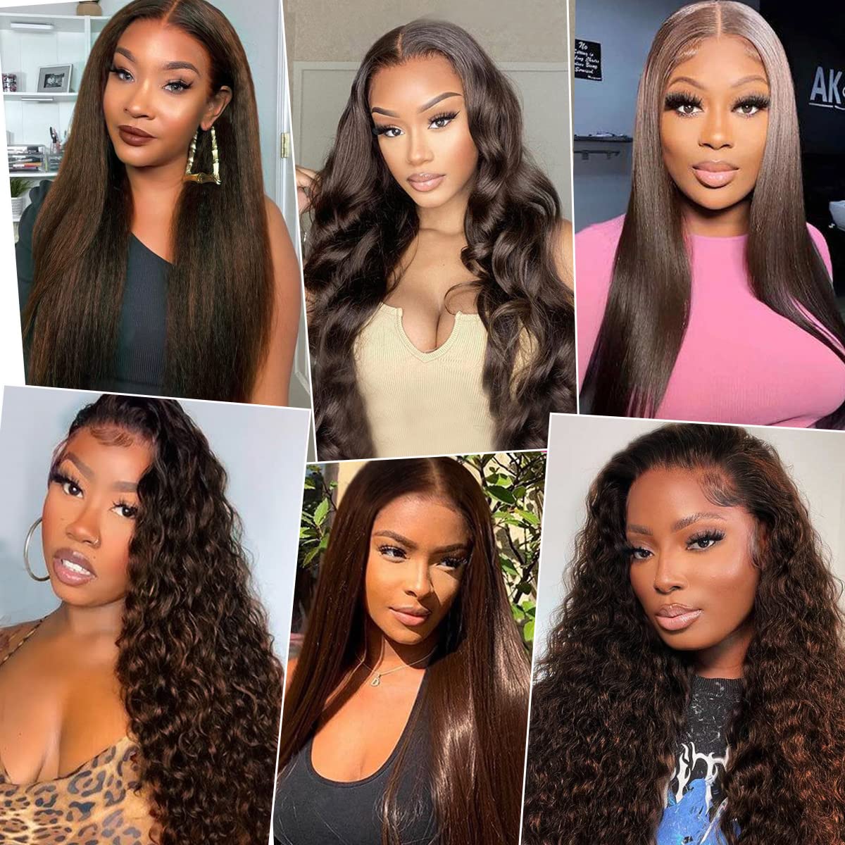 Dark Brown Lace Front Wigs Human Hair Straight Hair