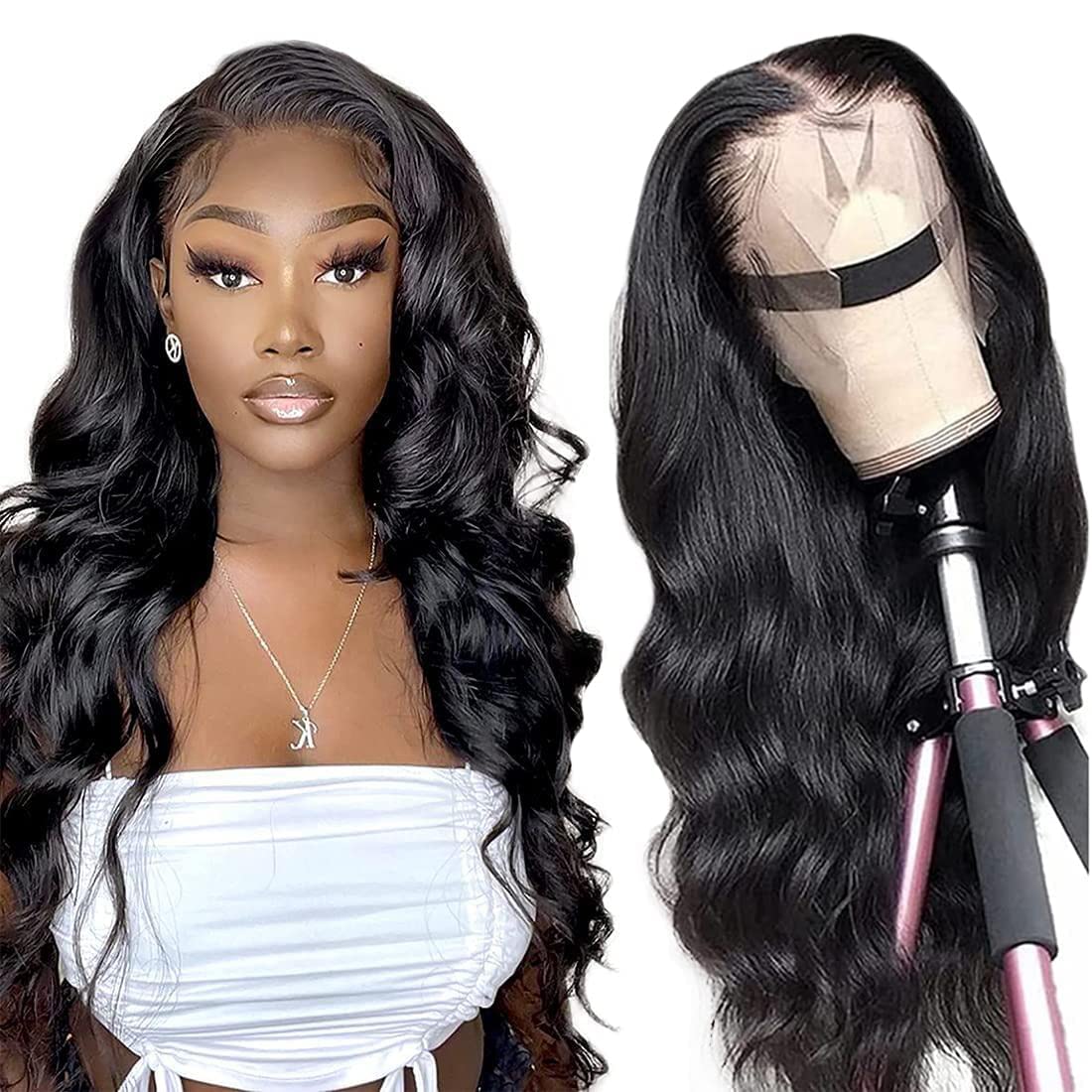 Body Wave 13x4 Lace Front Wigs Brazilian Remy Human Hair Natural Color 180%